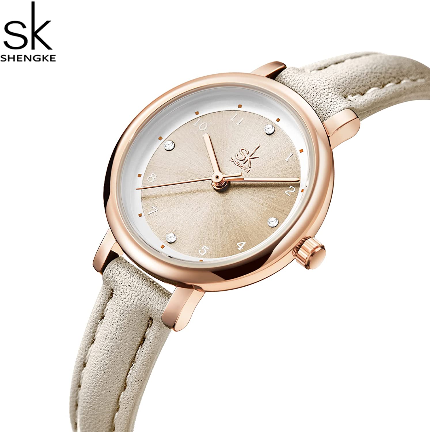 SHENGKE Women's Watch Leather Band Luxury Watches for Women Waterproof reloj para Mujer - Image 6